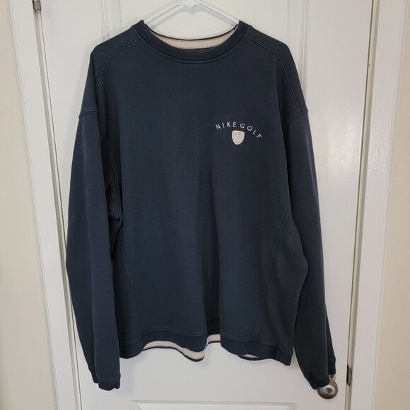 Nike Golf Vintage Crew Neck Sweatshirt, Pullover, Dark Blue, Men's XL, 90's/Y2K - Picture 1 of 16